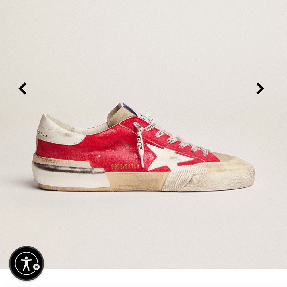 Men's Super-Star in red nappa with white star and heel tab